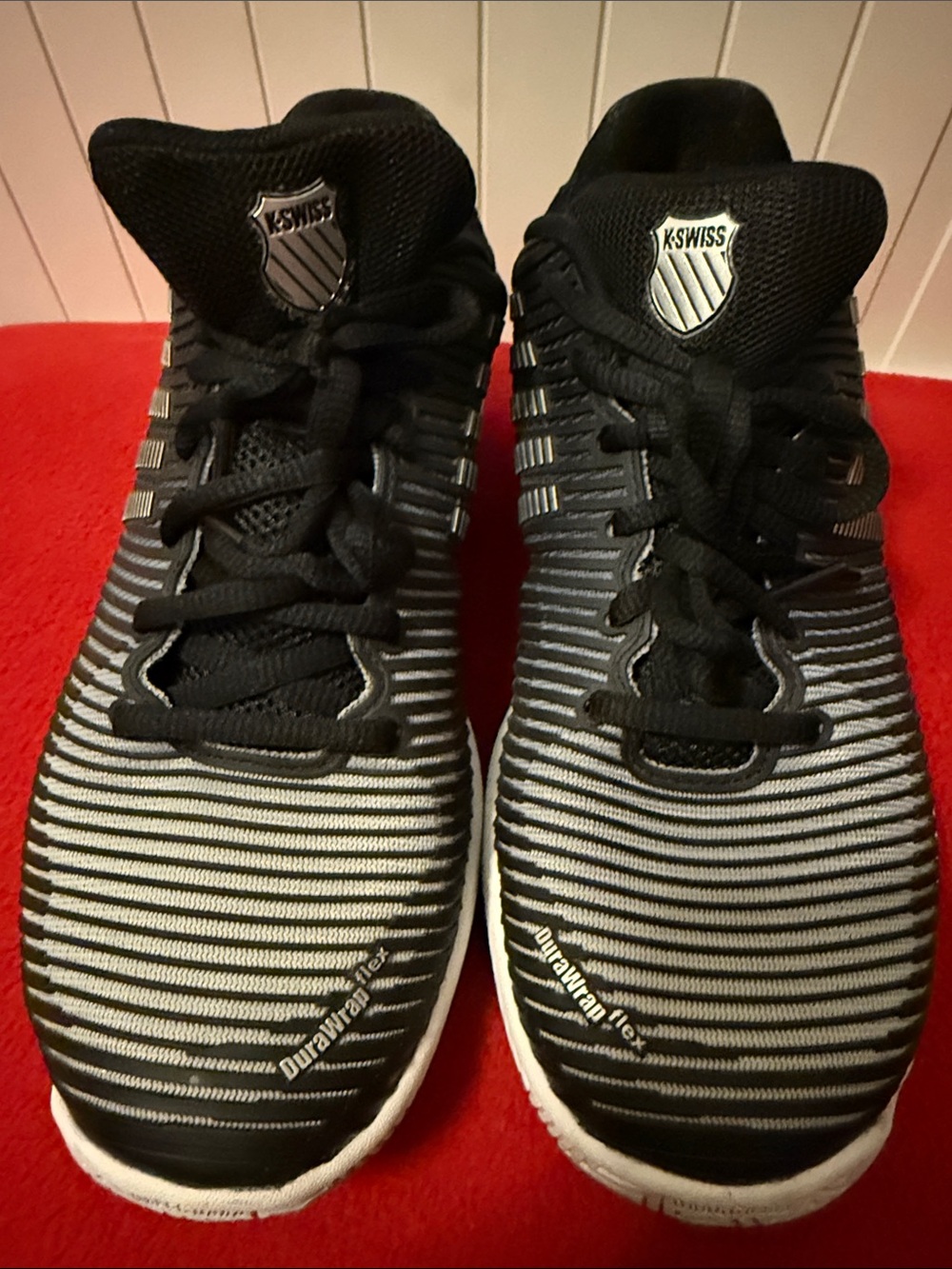 K-Swiss Women’s Black & Silver Grey  Striped Athletic Sneakers